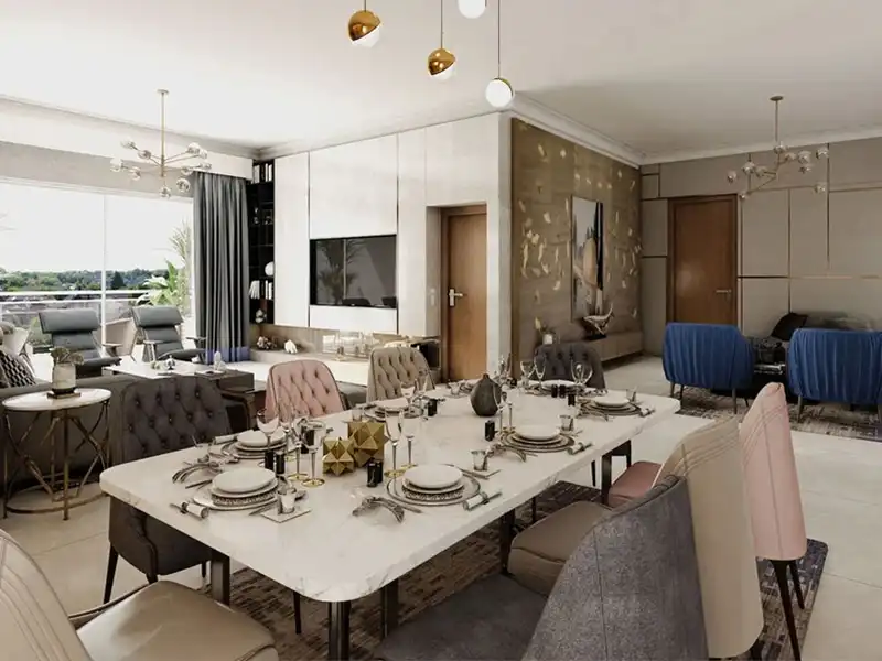 Modern living room with TV unit